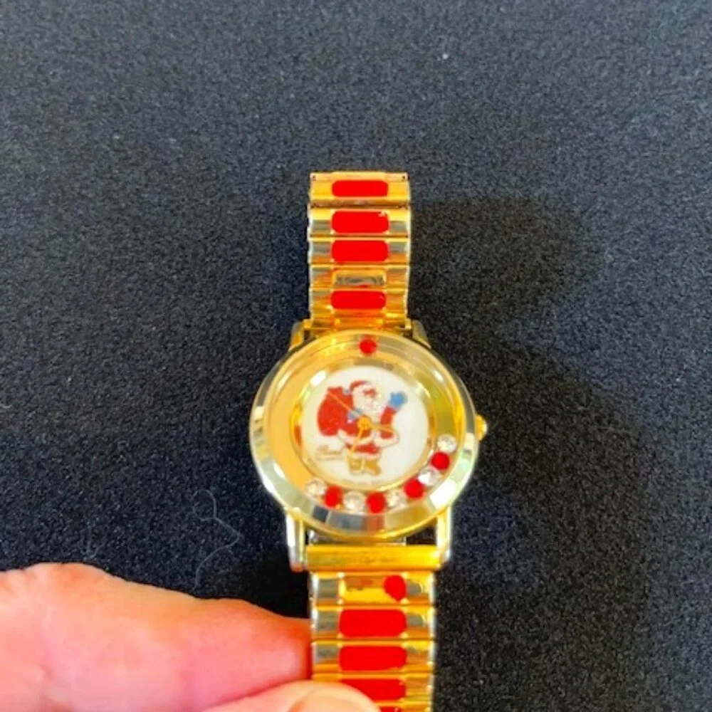 SANTA | Waving Men's watch Moving Crystals-NEW Battery